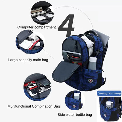 Waterproof 17.3 Inch Laptop Backpack for Men Work Large Travel Backpack for Airplane Fashion Boys School Bag Man Mochila New