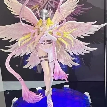 28cm Anime Digimon Adventure Figures Angewomon Angemon LED Action Figurines PVC Statue Model Collection Doll Toys Children Gift