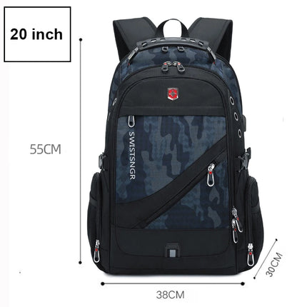 Anti-thief Fashion Men Backpack Multifunctional Waterproof 17.3 Inch Laptop Bag Man USB Charging Travel Backpacks Male Mochila