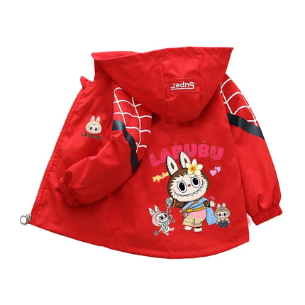 Kids labubu Clothes Autumn Baby Boys Girls Jacket Fashion Cartoon Stitch Print Outerwear for Kids Clothes Children Summer Coat
