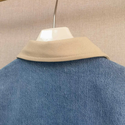 Rivet Pocket Splicing Denim Short Jacket Same as Celebrity 2025 Spring Outfit New Style Jackets for Women Coat for Women