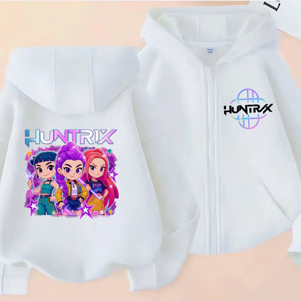 Y2k  Zip Up Sweatshirts Kpop Demon Hunters Hoodie Coat Children Clothes Kid Girl Boy Sweatshirt Zipper Hoody Baby Casual Top