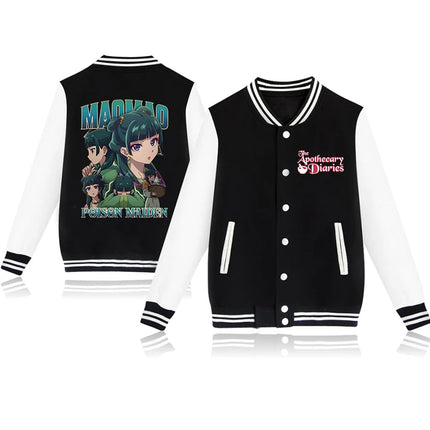 The Apothecary Diaries MAOMAO Printing Baseball Jacket Men Women Fashion Hip Hop Baseball Jersey Autumn Winter Casual Jacket