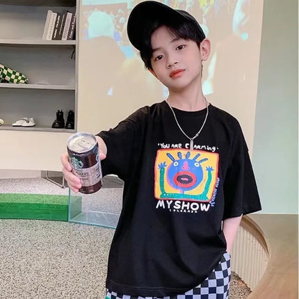 T-shirts For Baby Tshirt Infant Tops Children's T-shirt Korea Korean Summer Clothes Tee Short Sleeve Boy Tees Kids Boys Boy's