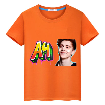 а4 мерч 100%Cotton Print T-shirt Short Tops boys girl clothes y2k one piece Summer Влад Бумага a4 Anime Tees Casual kids clothes