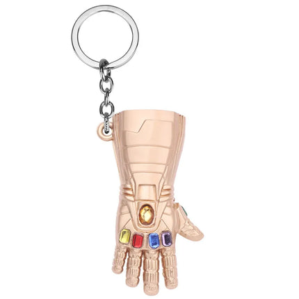 Marvel Iron Man Infinity Glove Pendant Key Holder Avengers Infinity Stones Weapon Keychain Accessories Gifts For Fans Toys