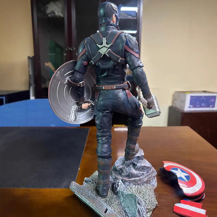 54cm Anime Captain America Figure marvel Avengers Ornaments Exquisite And Lifelike Collection Model Desktop Decor Boys Gifts