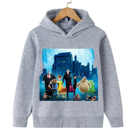 Hotel Transylvania Cartoon 2-14 Years Old Kids Boys Hoodies Sweatshirts For Autumn Coats Teenager Boy Clothes Kid Girls Tops