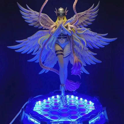 28cm Anime Digimon Adventure Figures Angewomon Angemon LED Action Figurines PVC Statue Model Collection Doll Toys Children Gift