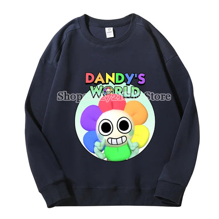 Dandys World Sweatshirt Spring Autumn Men Women Anime Cartoon Fashion Tops Round Neck Dropped Shoulders Pullover Long Sleeves