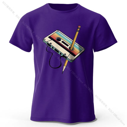 Men's Summer Essential 100% Cotton Printed T-Shirt, Soft & Breathable Round Neck Short Sleeve Tee, Unisex Casual Wear