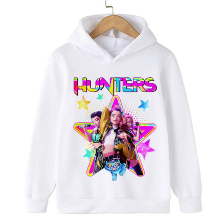 Halloween KPop Demon Hunters Hoodies Children Clothes Kid Girl Boy Cartoon Sweatshirt Hoody Baby Casual Top Streetwear