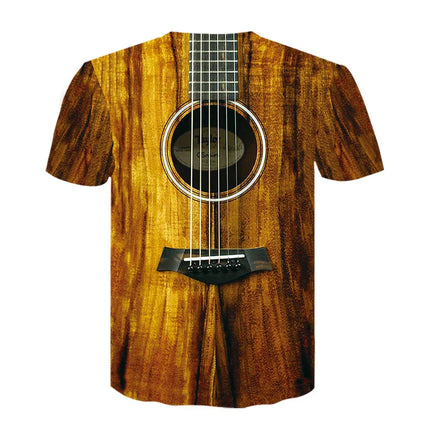 2021 New Men 3d Guitar Printed Fashion Hot Short Sleeves T Shirt Daily Short Sleeve Tee Tshirt Female Psychedelic Clothes