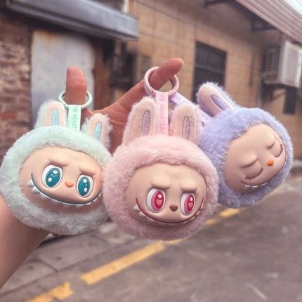 Cute Labubu Second-Generation Small Head Model Plush Keychain Bag Pendant Kawaii Doll Soft Plush Decoration Pendant Toy Gifts