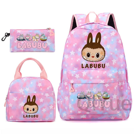 3Pcs/set Backpack for Girl School Teen Student Knapsack Women Rucksack with Lunch Bags Pencil Bag Fish Scale Style Bags