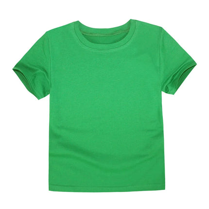 Blank T Shirt 100% Cotton for Boys Girls Clothes Short Sleeve Baby Girl Tshirt 9 to 12 18 24 Months Green Purple Blue Child Tops