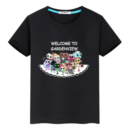 Dandys World print Cartoon 100%Cotton t shirt for kids boy 10year anime Tees Tops Short pride tshirt y2k one piece girls clothes