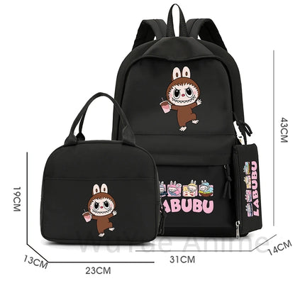 4Pcs/set Cute printed Backpack 750Ml Outdoor Sports Water Bottle Girl Boy Student Schoolbag Child Kid Large Capacity Bookbag