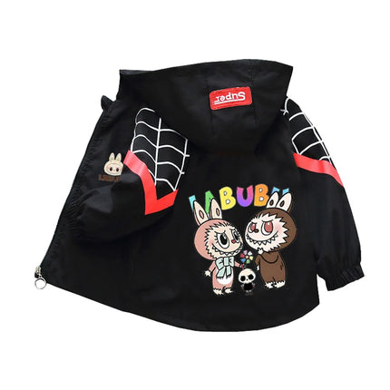 Kids labubu Clothes Autumn Baby Boys Girls Jacket Fashion Cartoon Stitch Print Outerwear for Kids Clothes Children Summer Coat