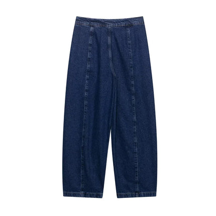 Summer Women's Suit Lace-up High-waisted Jeans Zipper Denim Jacket Top 2025 Casual Pants Set Women's Two Pieces set