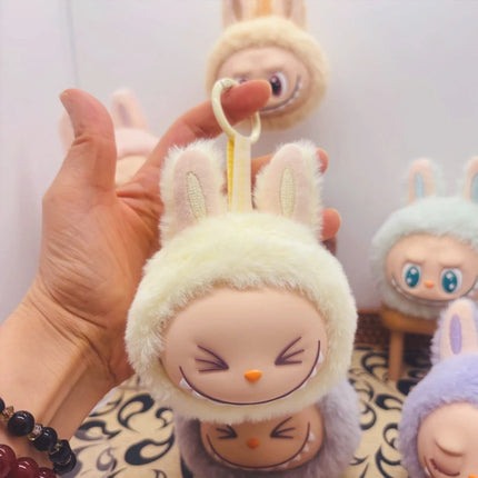 Cute Labubu Second-Generation Small Head Model Plush Keychain Bag Pendant Kawaii Doll Soft Plush Decoration Pendant Toy Gifts
