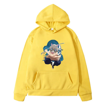 Cartoon Anime Inosuke Hashibira - Kimetsu No Yaiba Hoodie Sweatshirts Casual Children's Clothing for Boys Cut Kids Clothes Girls