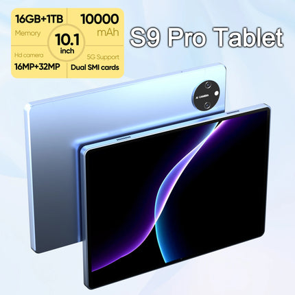 New S9 Tablet Android 14 10.1" 2560x1440 Split Rate Snapdragon 8 Gen 2 16GB RAM 512GB/1TB ROM 10000mAh Battery 5G Support