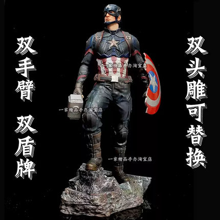 54cm Anime Captain America Figure marvel Avengers Ornaments Exquisite And Lifelike Collection Model Desktop Decor Boys Gifts