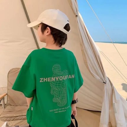Boys And Girls Short-sleeved Bottoming Shirts Spring And Summer Middle-aged Children's T-shirt Children's Clothing