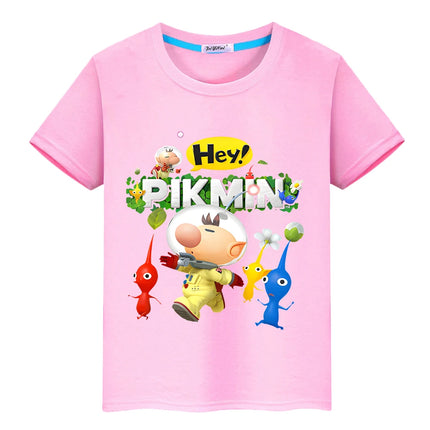Pikmin Print cartoons100%Cotton T-shirt boys anime Tees boys clothes  pride tshirt Short Tops y2k one piece kids clothes girl