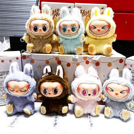 In Stock Hot Anime Figure Labubu Have A Seat Series PVC Pendant Doll Model Toy Kawaii Monster Replica Keychain Toy Birthday Gift