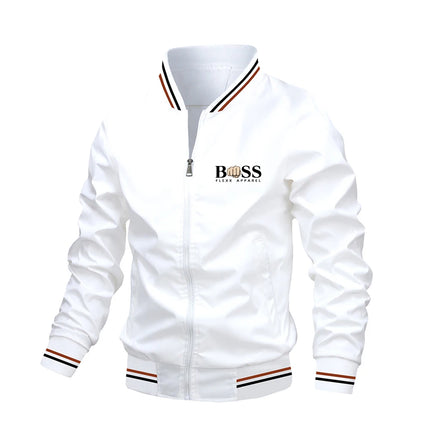 Men's Autumn Jacket Men Spring Striped Coat Over Size Male Windbreaker White Casual Coats Man Bomber Jackets Summer.
