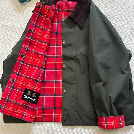 B@r Reversible Jacket Unwaxed Short Green