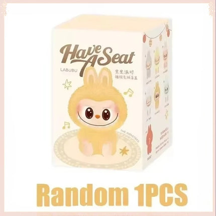 High Quality Macaron The Monsters Labubu Sitting Party Vinyl Plush Blind Box Decorative Surprise Box Doll Collection Gift