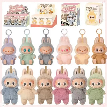 New Labubu Blind Box Have A Seat Series BIG INTO ENERGY Flocking Model Toy  Kawaii Monster 3rd Keychain  Decorations Gift