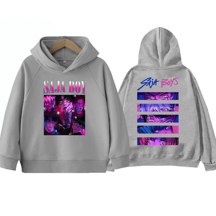 Anime Kpop Demon Hunter Saja Boys Children-Hoodie Harajuku Hip Hop Pullover Tops Sweatshirt Gift