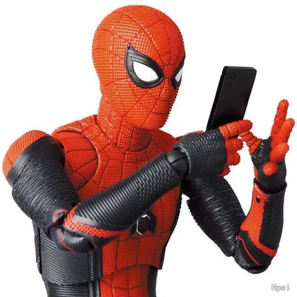 Mafex194 Spider Man Action Figure Toys Spiderman Homecoming Deluxe Edition Multi-Accessories Model Statue Doll Collectible Gift