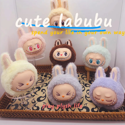 Cute Labubu Second-Generation Small Head Model Plush Keychain Bag Pendant Kawaii Doll Soft Plush Decoration Pendant Toy Gifts