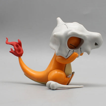 9cm Pokemon Charmander Wear A Cubone Helmet Anime Figure Model Gk Statue Boys Collection Desktop Decoration Ornament Toys Gifts
