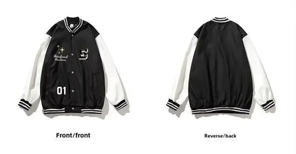 Trendy Loose-Fit Men's Baseball Jacket Casual Ins Hong Kong Style Anti-Fashion Thickening Spring Autumn Seasonal Wear