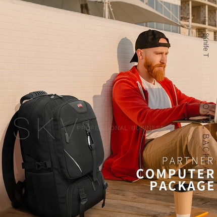15.6/17.3" Travel Backpack Men Business Backpack School Expandable USB Bag Large Capacity Laptop Waterproof Fashion Backpack