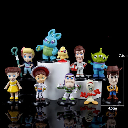 10Pcs Anime Toy Story Action Figure Buzz Lightyear Woody Jessie Alien Kawaii Doll PVC Collectible Model Toys Kid Christmas Gift