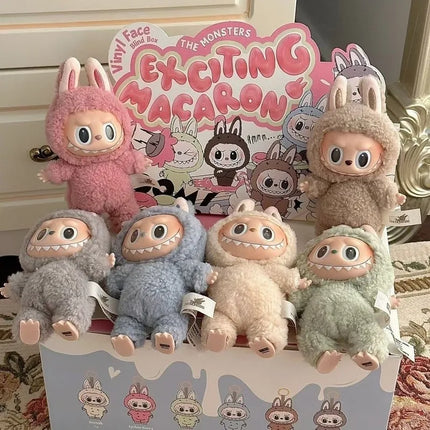 1:1 Replica Popmart Labubu The Monster Series Blind Box Toys Macarone Doll Model Keychain Backpack pendant Mystery Box kids Gift