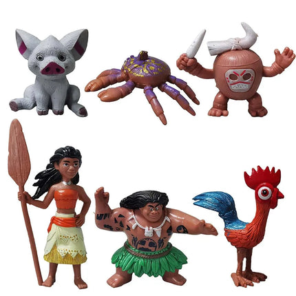 10pcs/set  Moana Princess Maui Chief Tui Tala Heihei Pua Action Figure Brinquedo Toys For Children New Year Gift