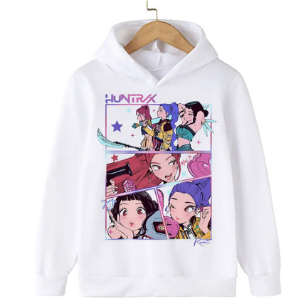 Halloween KPop Demon Hunters Hoodies Children Clothes Kid Girl Boy Cartoon Sweatshirt Hoody Baby Casual Top Streetwear