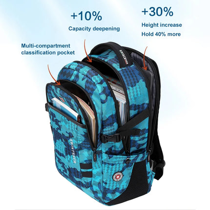 New Waterproof 17.3 Inch Laptop Backpack Men USB Charging Swiss Backpack Travel Women Rucksack Male Vintage School Bag Mochila
