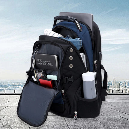 Anti-thief Fashion Men Backpack Multifunctional Waterproof 17.3 Inch Laptop Bag Man USB Charging Travel Backpacks Male Mochila