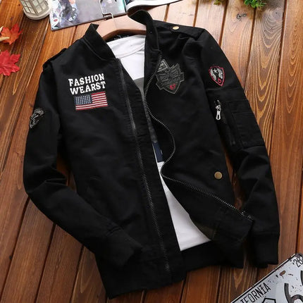 Fashion New Jacket Men's Spring and Autumn Trendy Embroidered Aviator Jacket American Baseball Suit Casual All-match Top