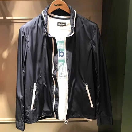 B@r Spring/Summer Sun Protection Jacket (Easy To Store) Dark Blue And Light Gray