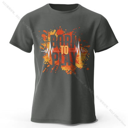 Bron To Play Men's Printed T-Shirt 100% Cotton Oversized Street Graphic Tees for Men Women Summer Tops